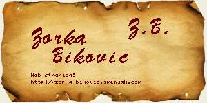 Zorka Biković vizit kartica